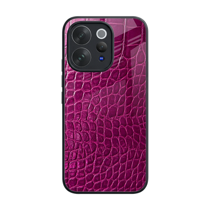 Croco Pink back phone cover | glass case for vivo v70