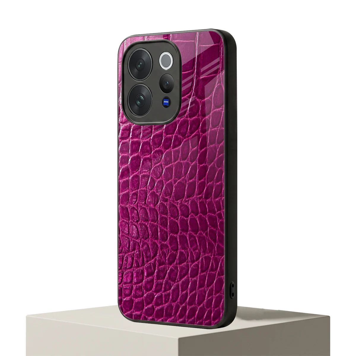 Croco Pink vivo v70 elite mobile cover | shockproof glass phone case