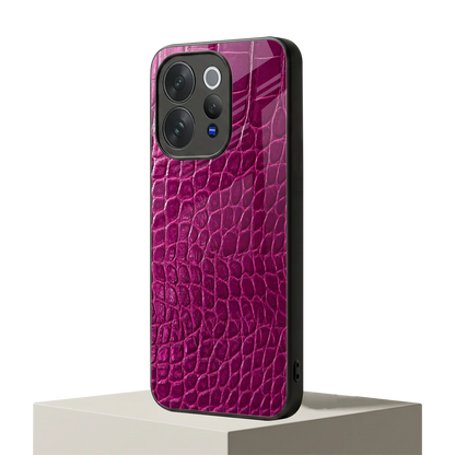 Croco Pink vivo v70 elite mobile cover | shockproof glass phone case