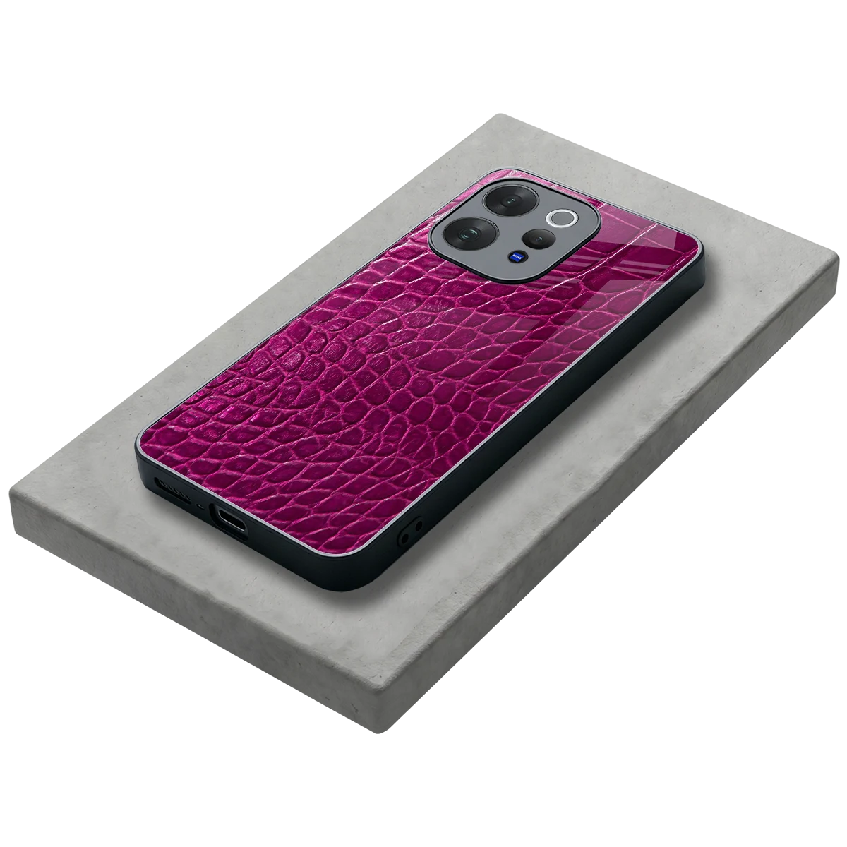 Croco Pink stylish phone case for vivo v70 elite | glossy glass and slim fit