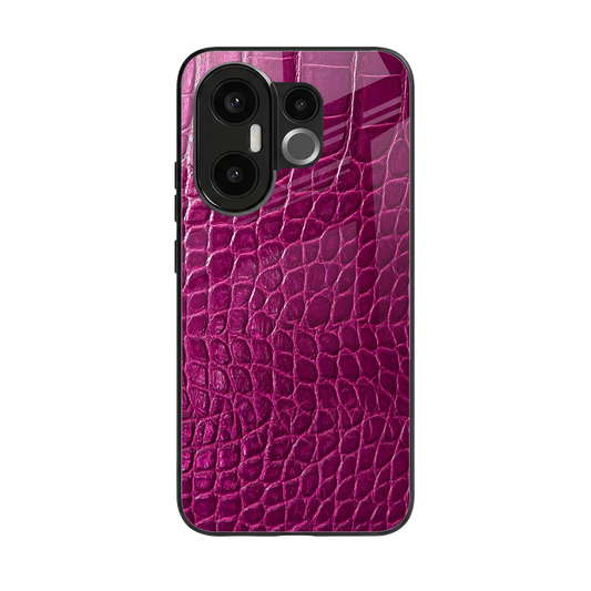 Croco Pink back phone cover | glass case for vivo x200 fe