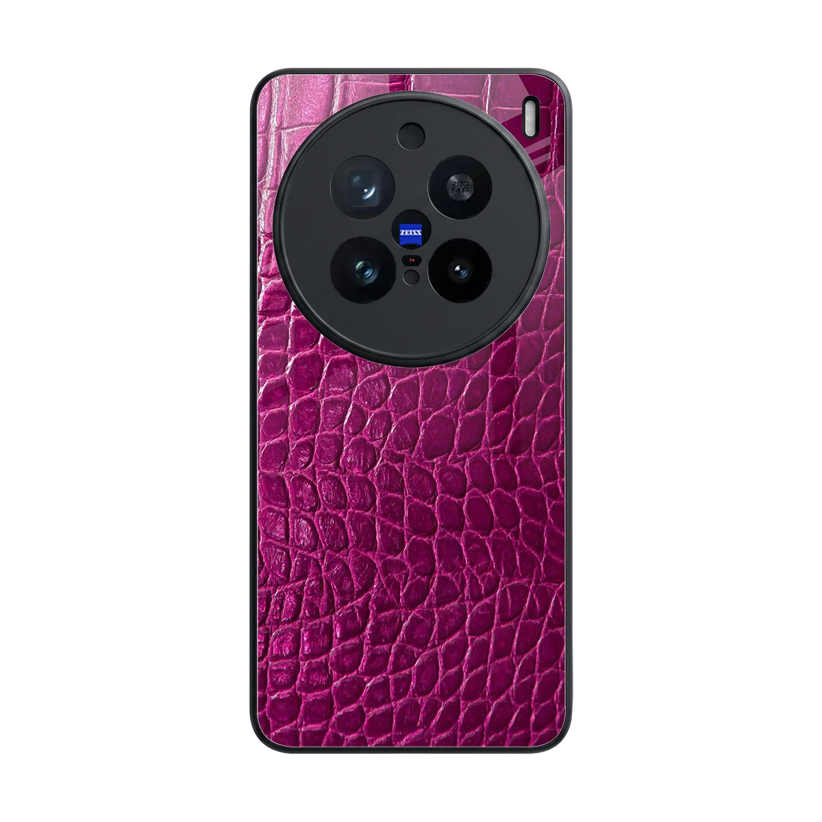 Croco Pink back phone cover | glass case for vivo x200 pro