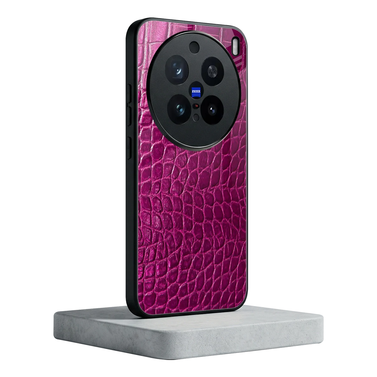 Croco Pink vivo x200 pro mobile cover | shockproof glass phone case