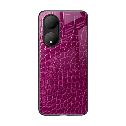 Croco Pink back phone cover | glass case for Vivo-y100
