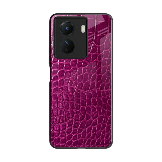 Croco Pink back phone cover | glass case for vivo y16