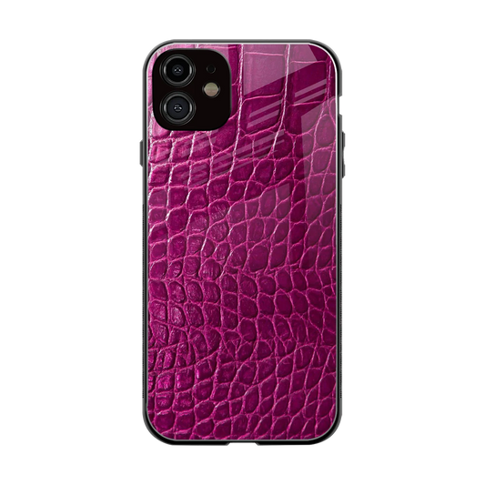 Croco Pink back phone cover | glass case for iphone 12