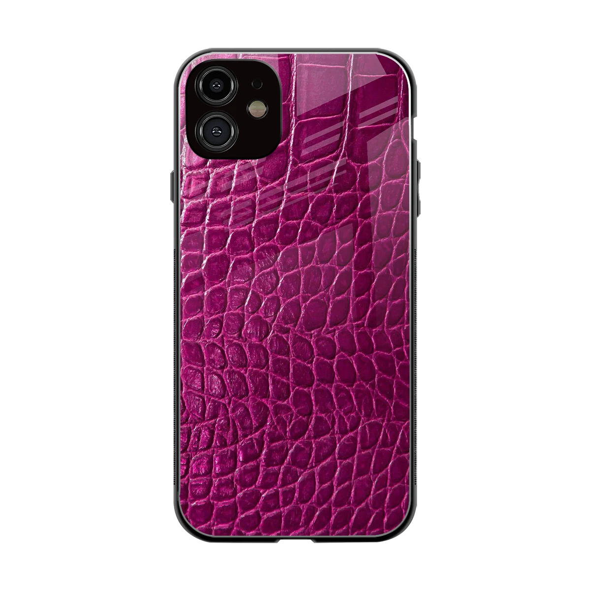 Croco Pink back phone cover | glass case for iphone 11