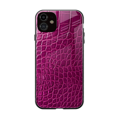 Croco Pink back phone cover | glass case for iphone 11