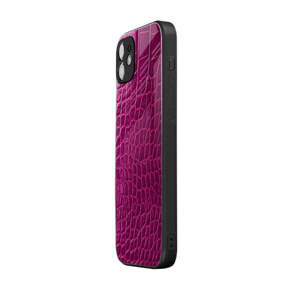 Croco Pink iphone 11 mobile cover | shockproof glass phone case