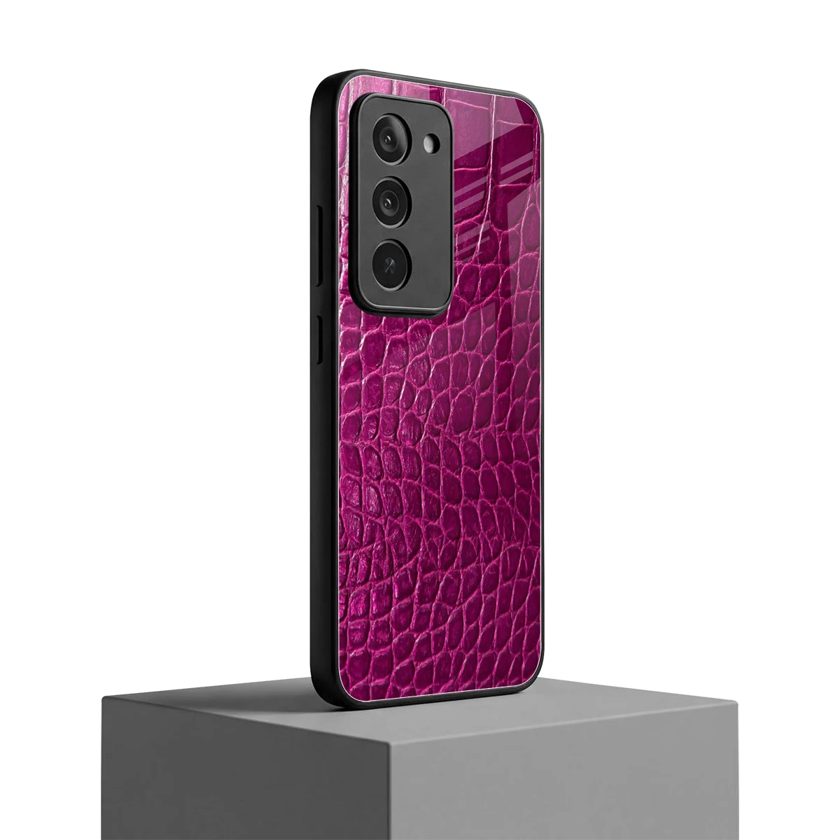 Croco Pink redmi 15 5g mobile cover | shockproof glass phone case