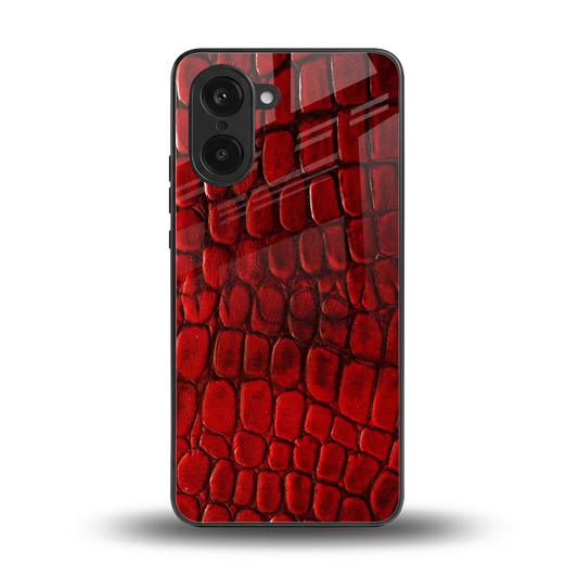Croco Red back phone cover | glass case for oneplus nord ce5 5g