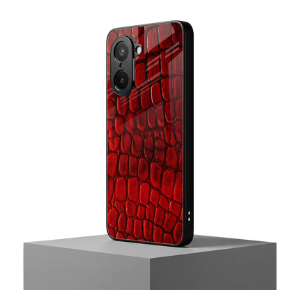 Croco Red oneplus nord ce5 5g mobile cover | shockproof glass phone case