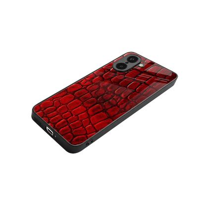 Croco Red stylish phone case for oneplus nord ce5 5g | glossy glass and slim fit