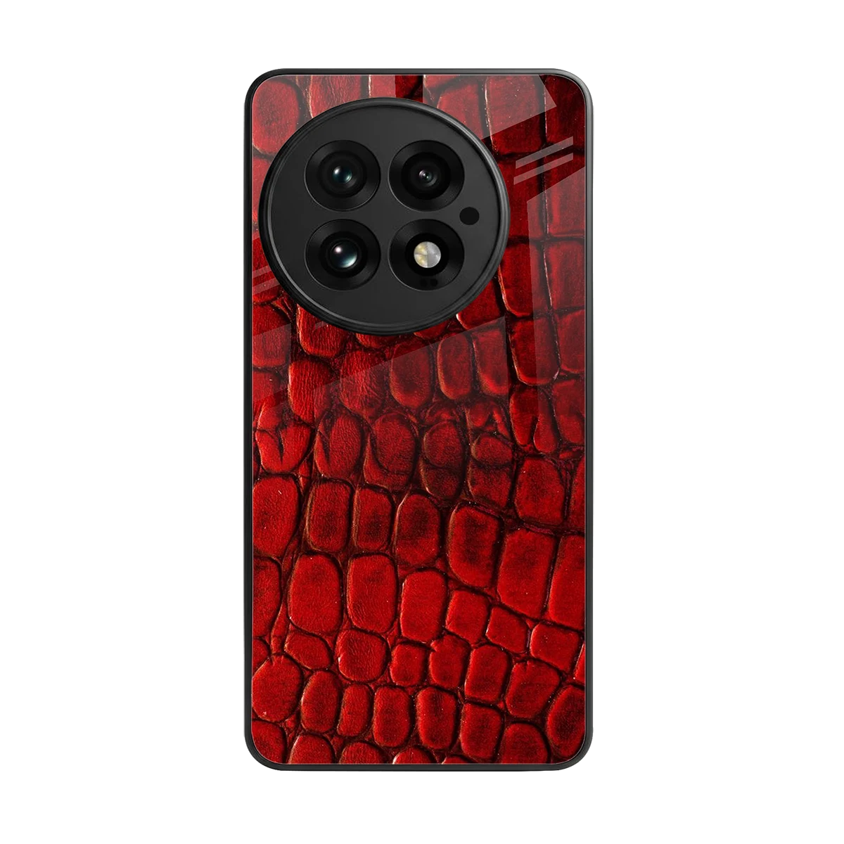 Croco Red back phone cover | glass case for oneplus 13
