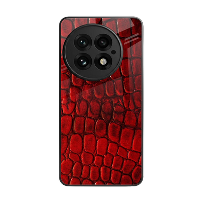 Croco Red back phone cover | glass case for oneplus 13