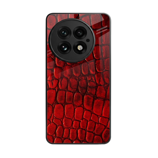 Croco Red back phone cover | glass case for oneplus 13