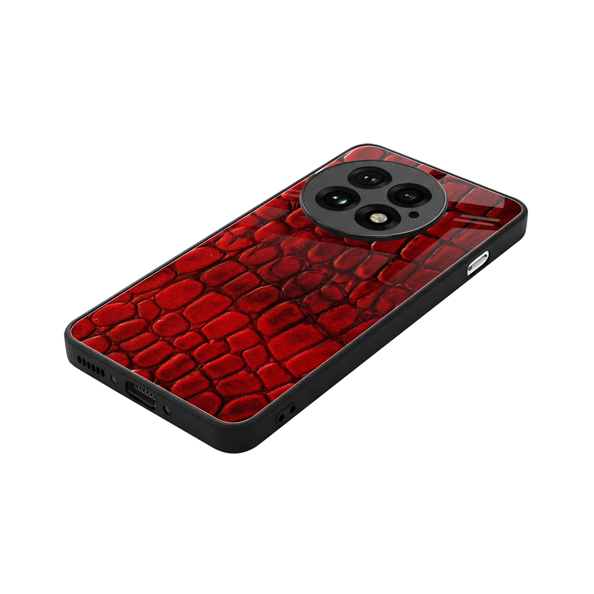Croco Red stylish phone case for oneplus 13 | glossy glass and slim fit