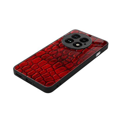 Croco Red stylish phone case for oneplus 13 | glossy glass and slim fit