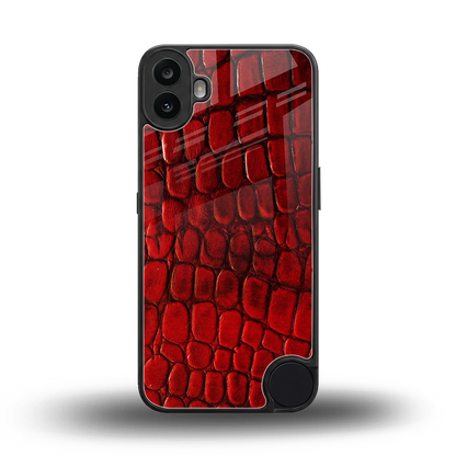 Croco Red back phone cover | glass case for cmf nothing phone 1