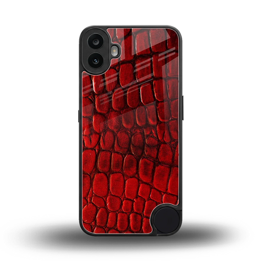 Croco Red back phone cover | glass case for cmf nothing phone 1