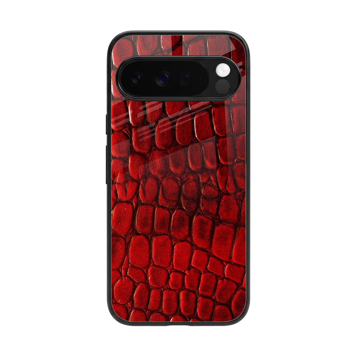 Croco Red back phone cover | glass case for google pixel 10 pro xl