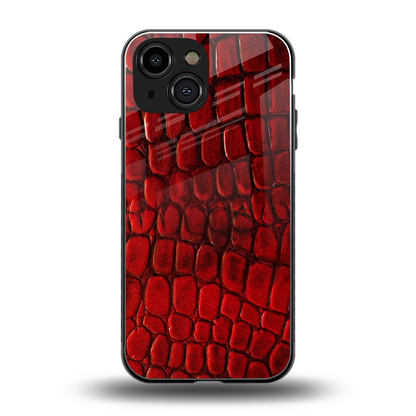 Croco Red back phone cover | glass case for iphone 13 mini