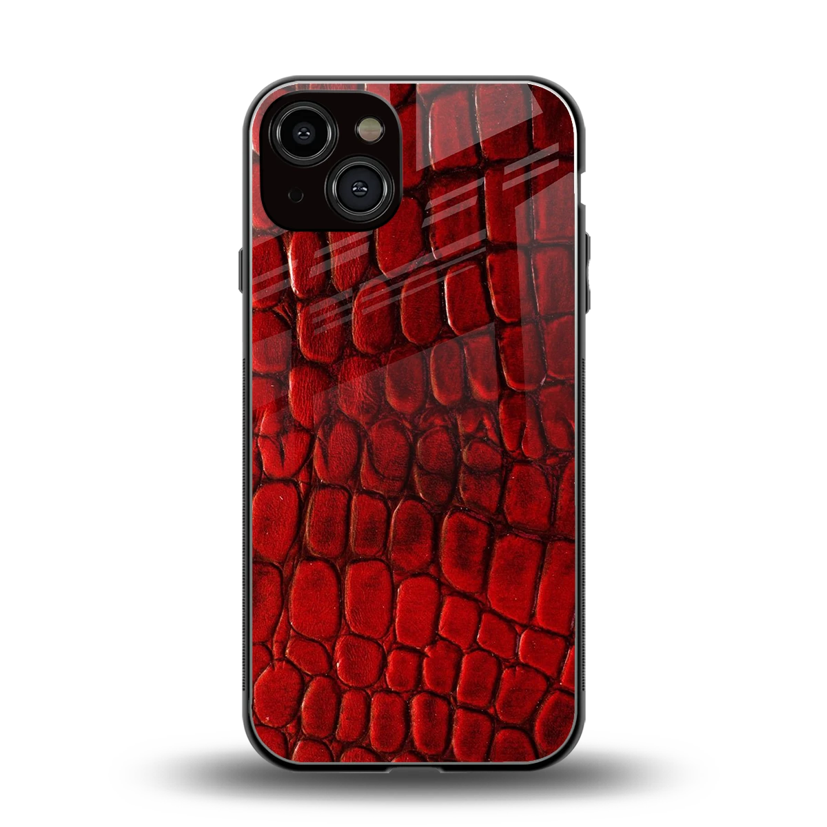 Croco Red back phone cover | glass case for iphone 14