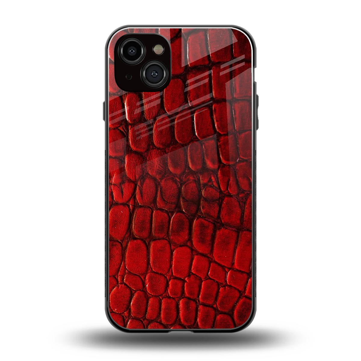 Croco Red back phone cover | glass case for iphone 14 plus