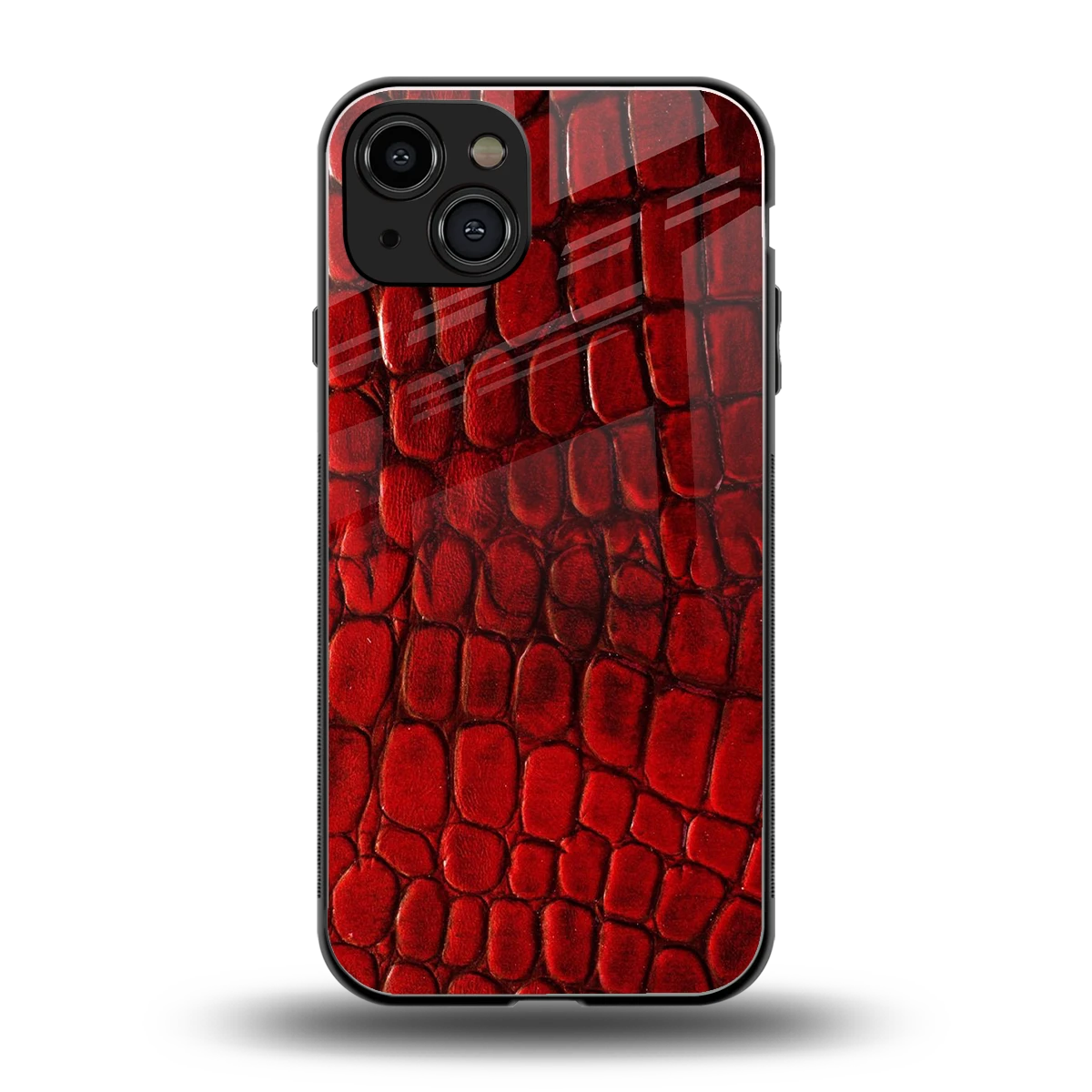 Croco Red back phone cover | glass case for iphone 15