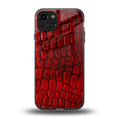 Croco Red back phone cover | glass case for iphone 15