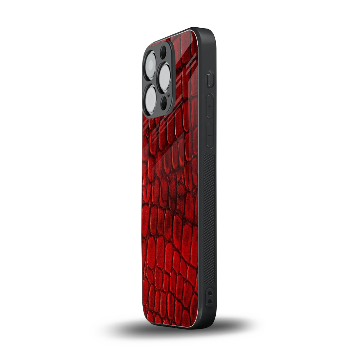 Croco Red iphone 16 pro mobile cover | shockproof glass phone case