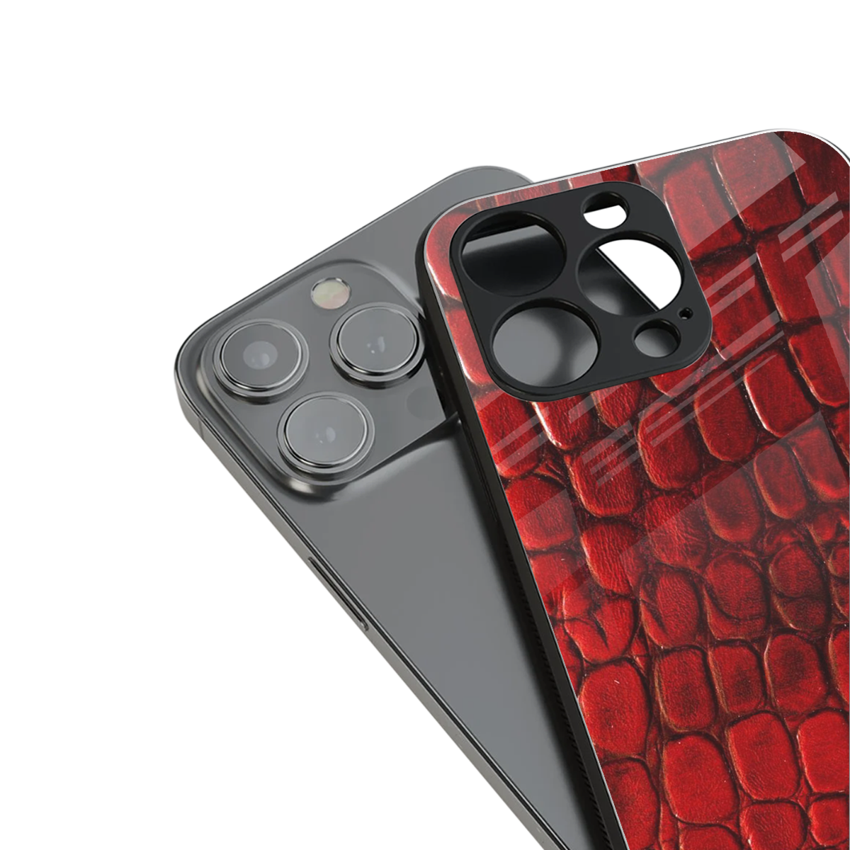Croco Red Phone Case for Iphone 16 | Glass Case