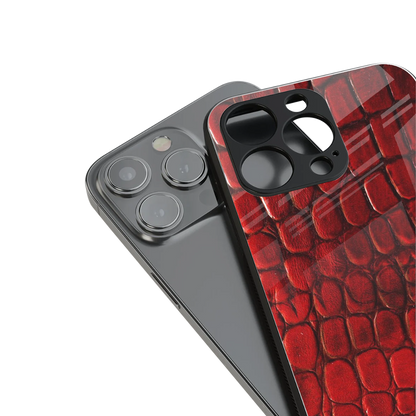 Croco Red Phone Case for Iphone 16 | Glass Case
