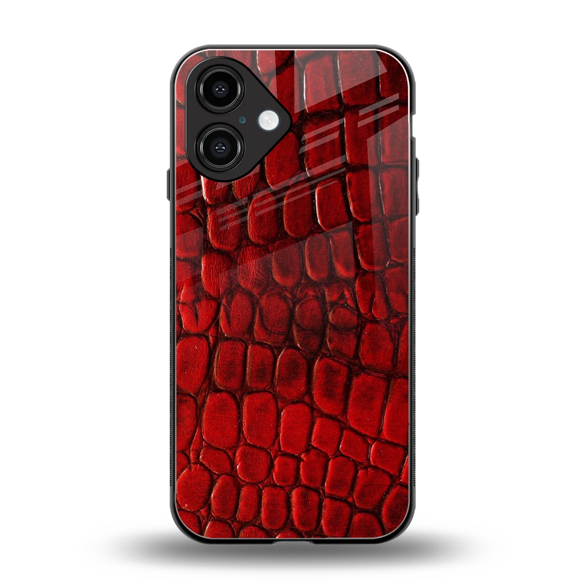 Croco Red back phone cover | glass case for iphone 16