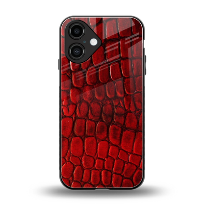 Croco Red back phone cover | glass case for iphone 16