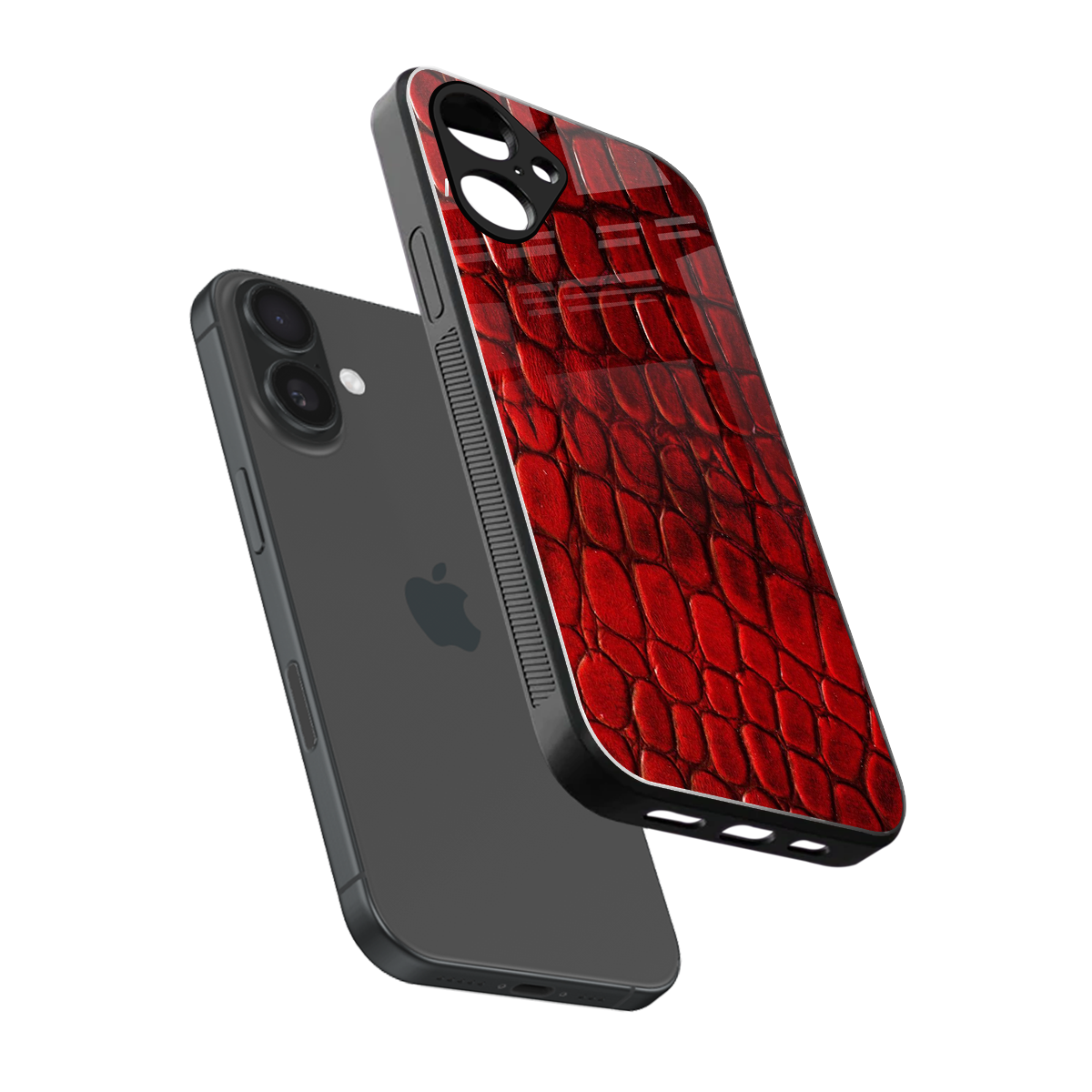 Croco Red Phone Case for Iphone 16 | Glass Case