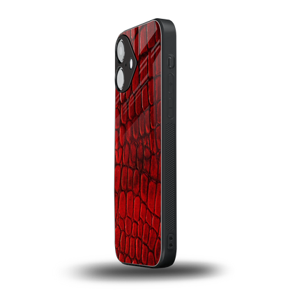 Croco Red Phone Case for Iphone 16 | Glass Case