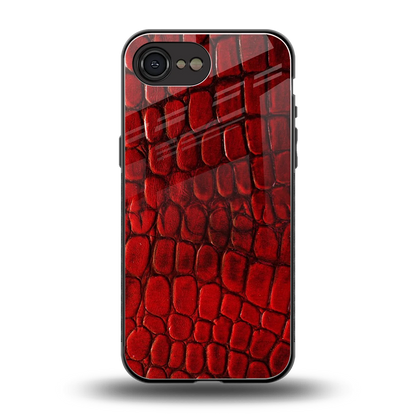 Croco Red back phone cover | glass case for iphone 16e