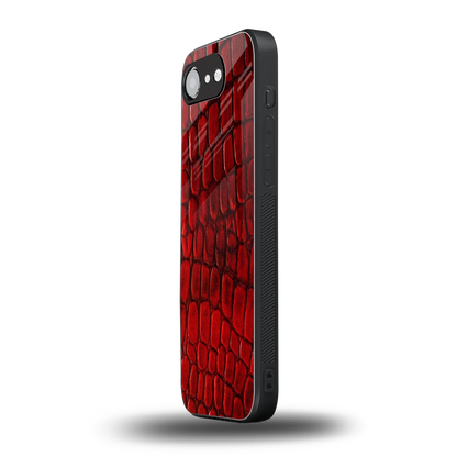 Croco Red iphone 16e mobile cover | shockproof glass phone case