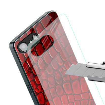 Croco Red stylish phone case for iphone 16e | glossy glass and slim fit