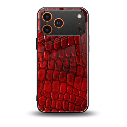 Croco Red back phone cover | glass case for iphone 17 pro