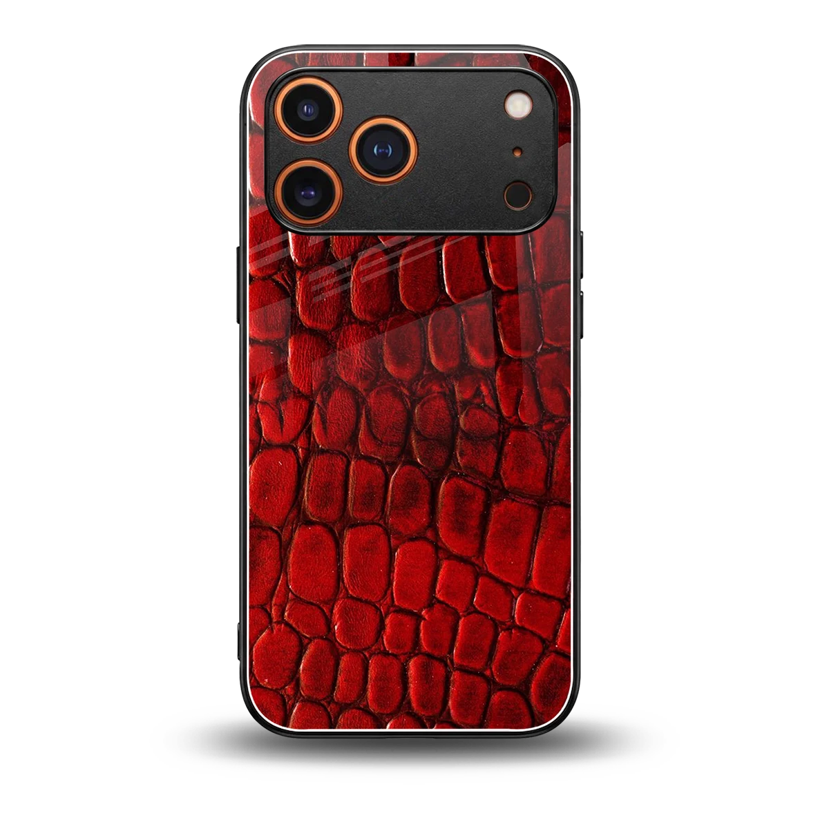 Croco Red back phone cover | glass case for iphone 17 pro max