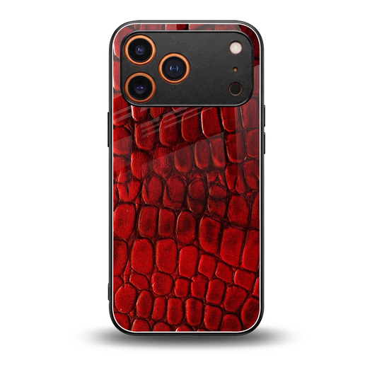 Croco Red back phone cover | glass case for iphone 17 pro max