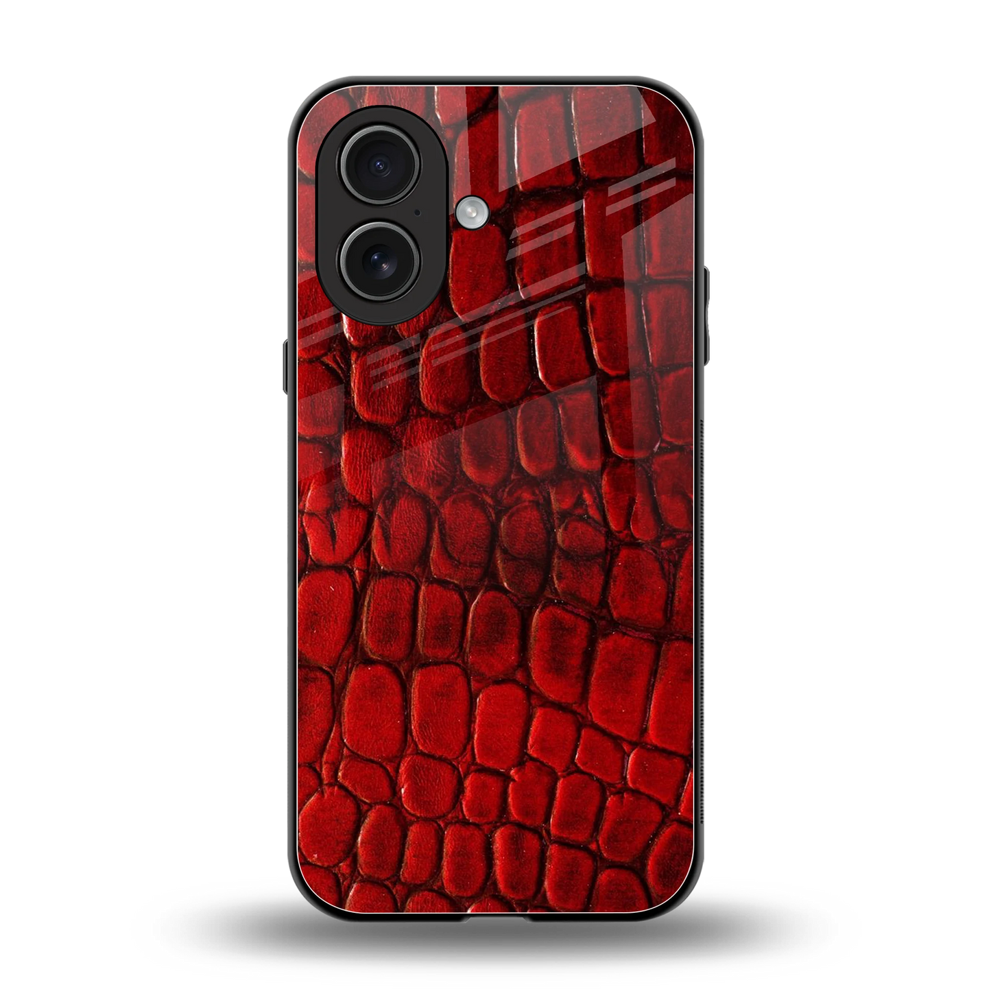 Croco Red back phone cover | glass case for iphone 17