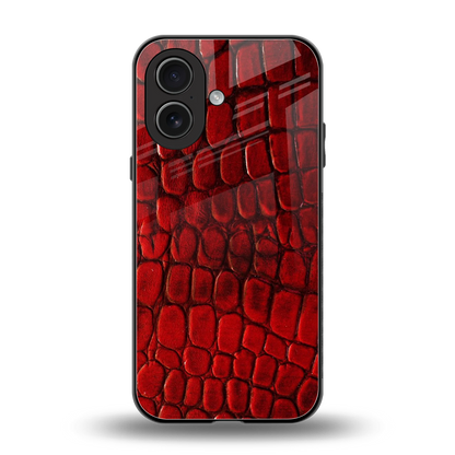 Croco Red back phone cover | glass case for iphone 17