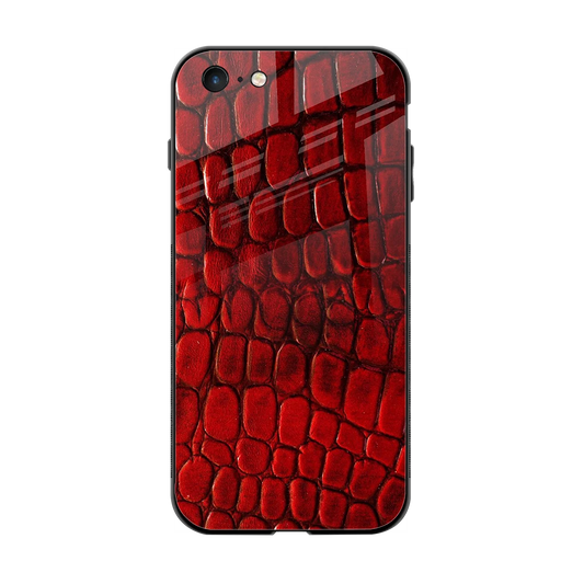 Croco Red back phone cover | glass case for iphone 6