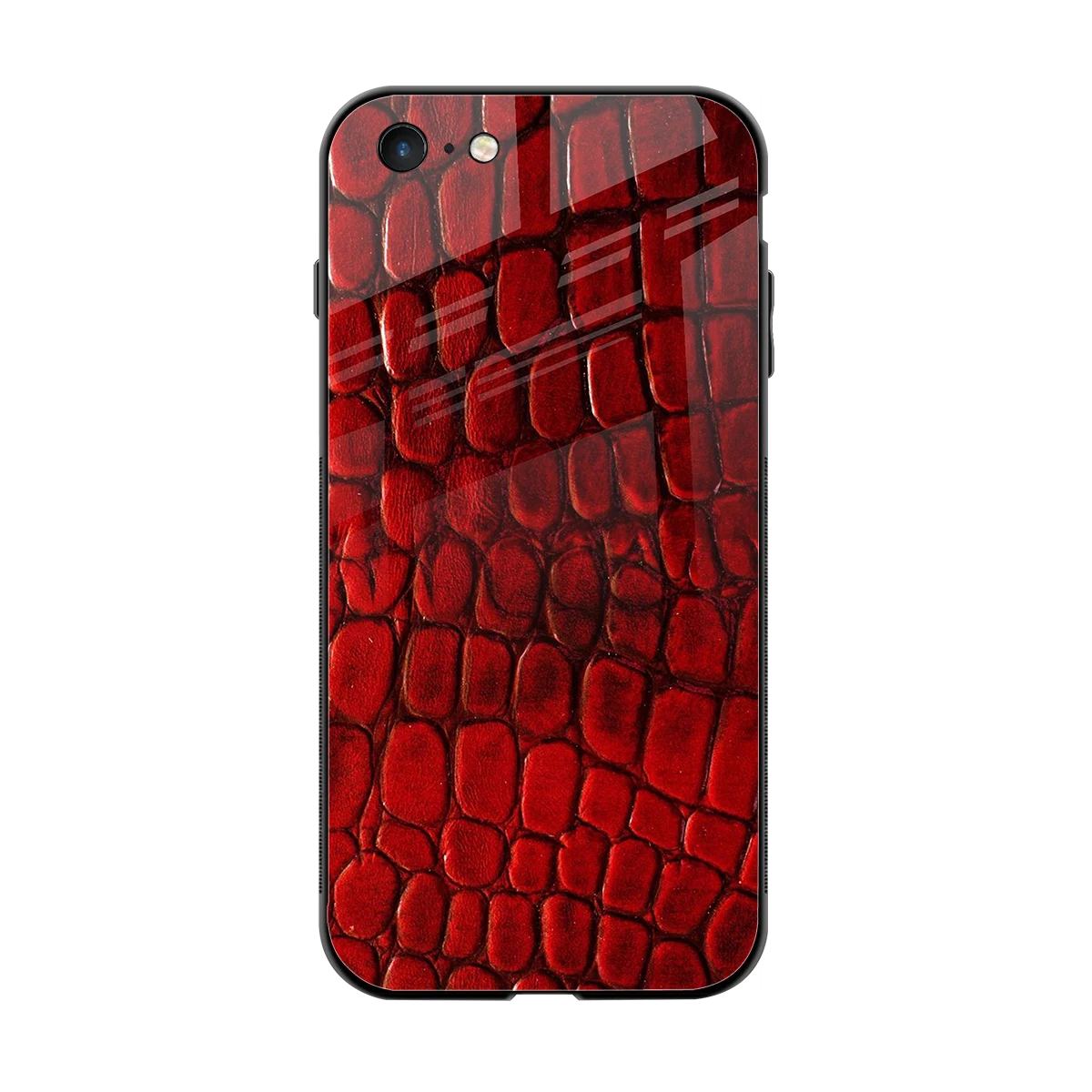 Croco Red back phone cover | glass case for iphone 6s plus
