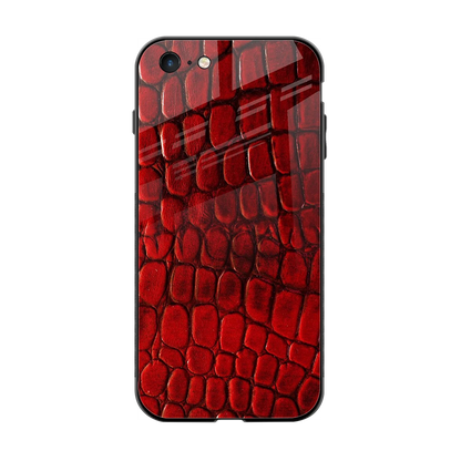 Croco Red back phone cover | glass case for iphone 6s plus