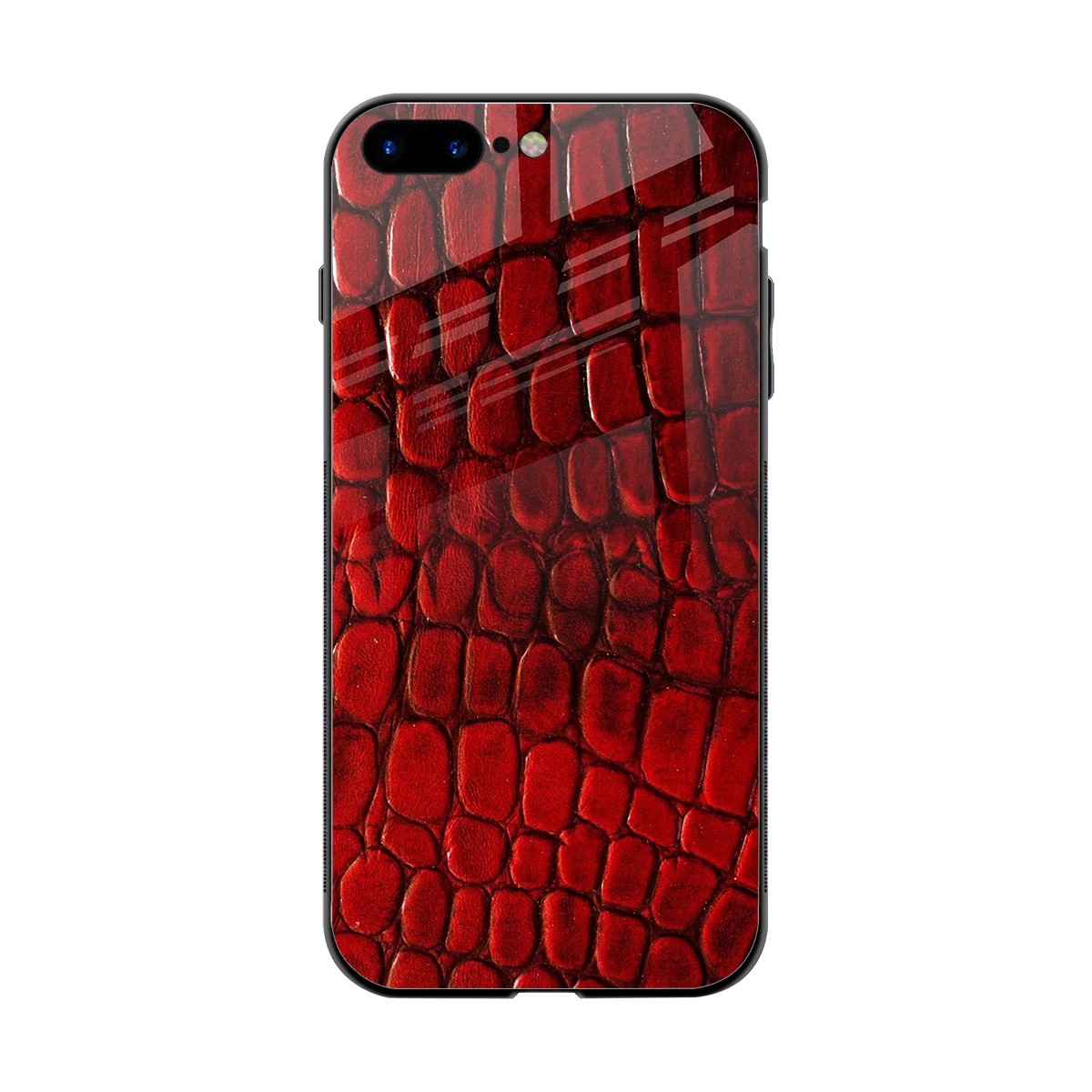 Croco Red back phone cover | glass case for iphone 7 plus
