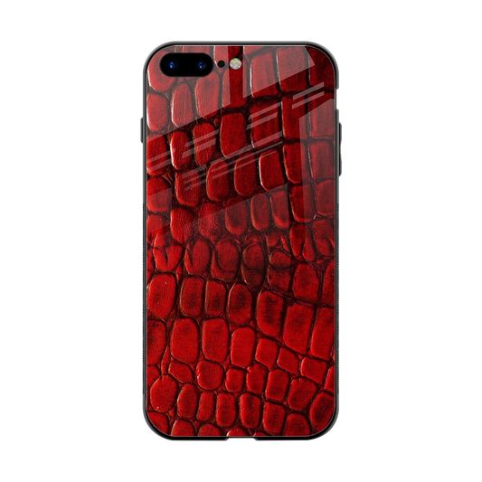 Croco Red back phone cover | glass case for iphone 7 plus